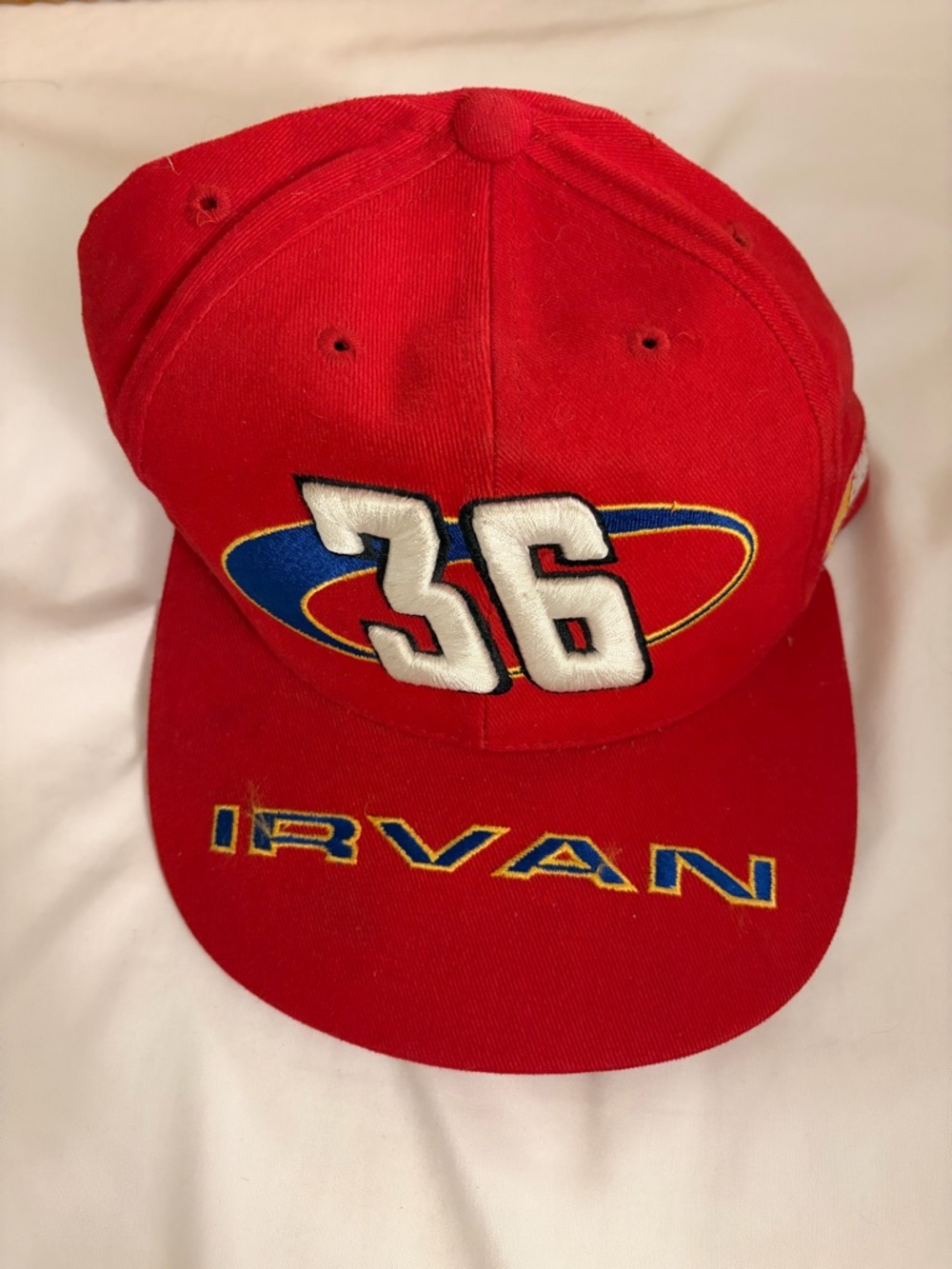 Ernie Irvan #36 NASCAR Red Snapback